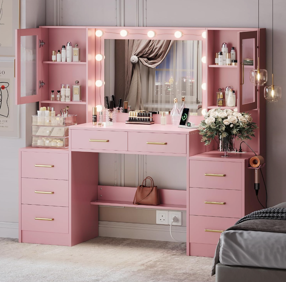 Rosalie™ Deluxe Hollywood Vanity with Lighted Mirror