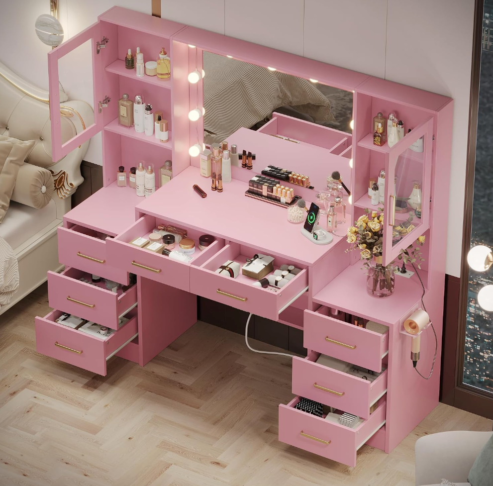 Rosalie™ Deluxe Hollywood Vanity with Lighted Mirror
