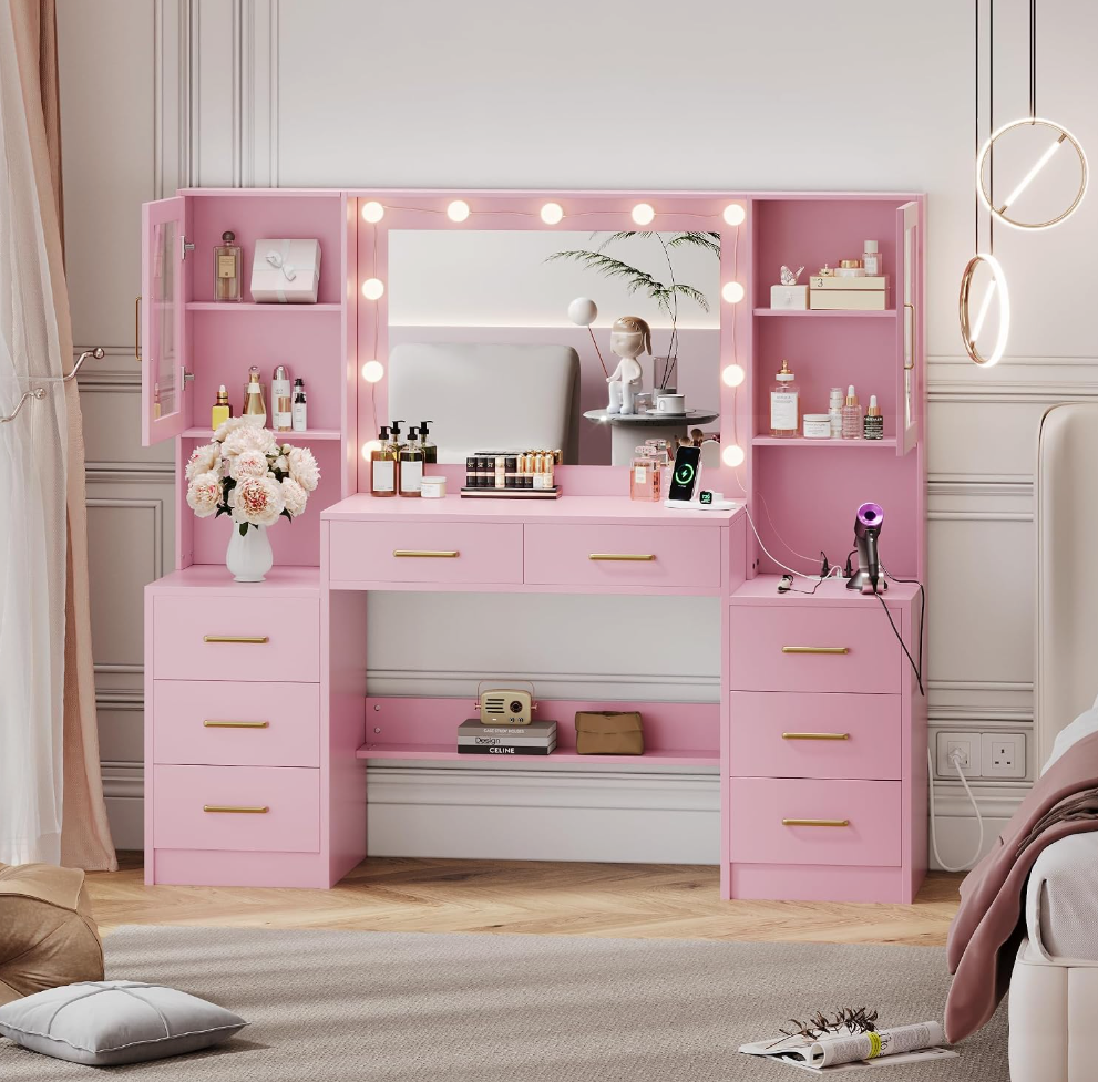 Rosalie™ Deluxe Hollywood Vanity with Lighted Mirror