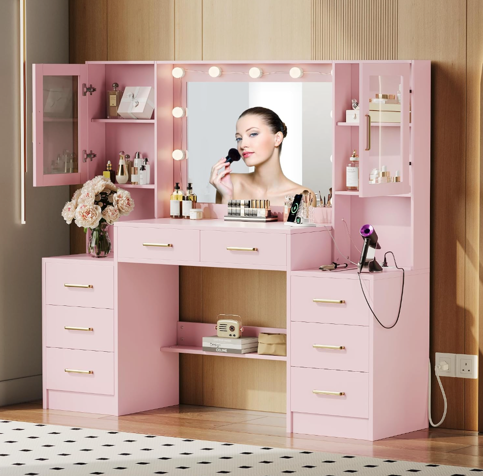 Rosalie™ Deluxe Hollywood Vanity with Lighted Mirror