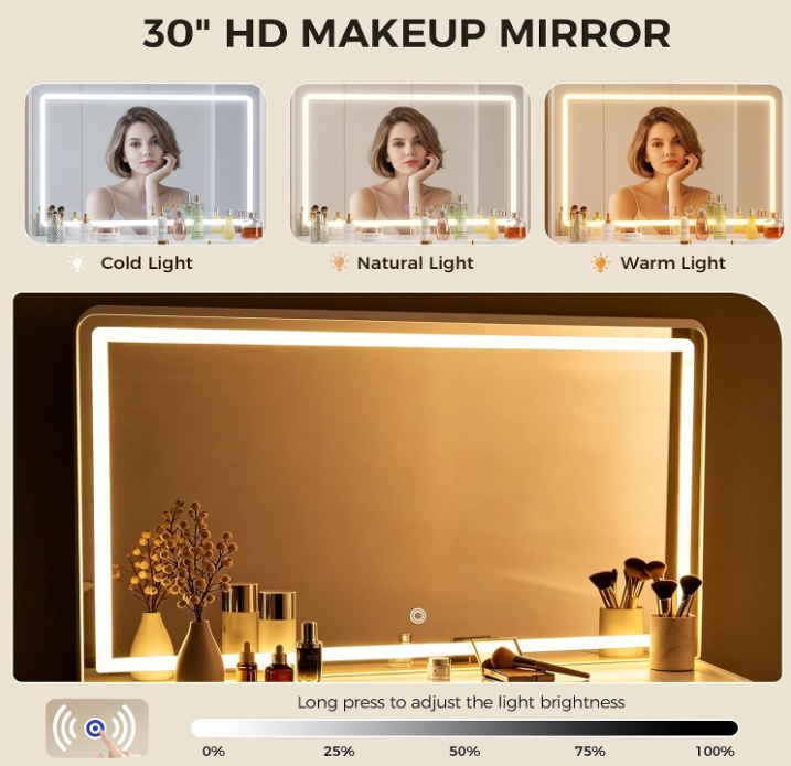 The Elodie™ Glow Vanity with LED Mirror