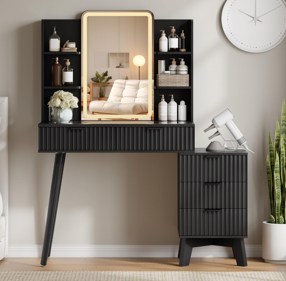 The Amara™ Modern Glow Vanity with LED Mirror