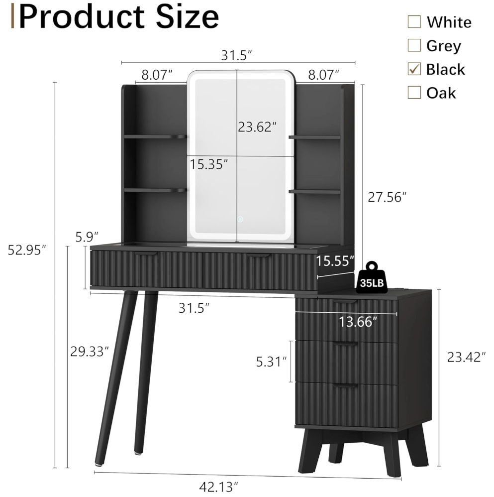 The Amara™ Modern Glow Vanity with LED Mirror