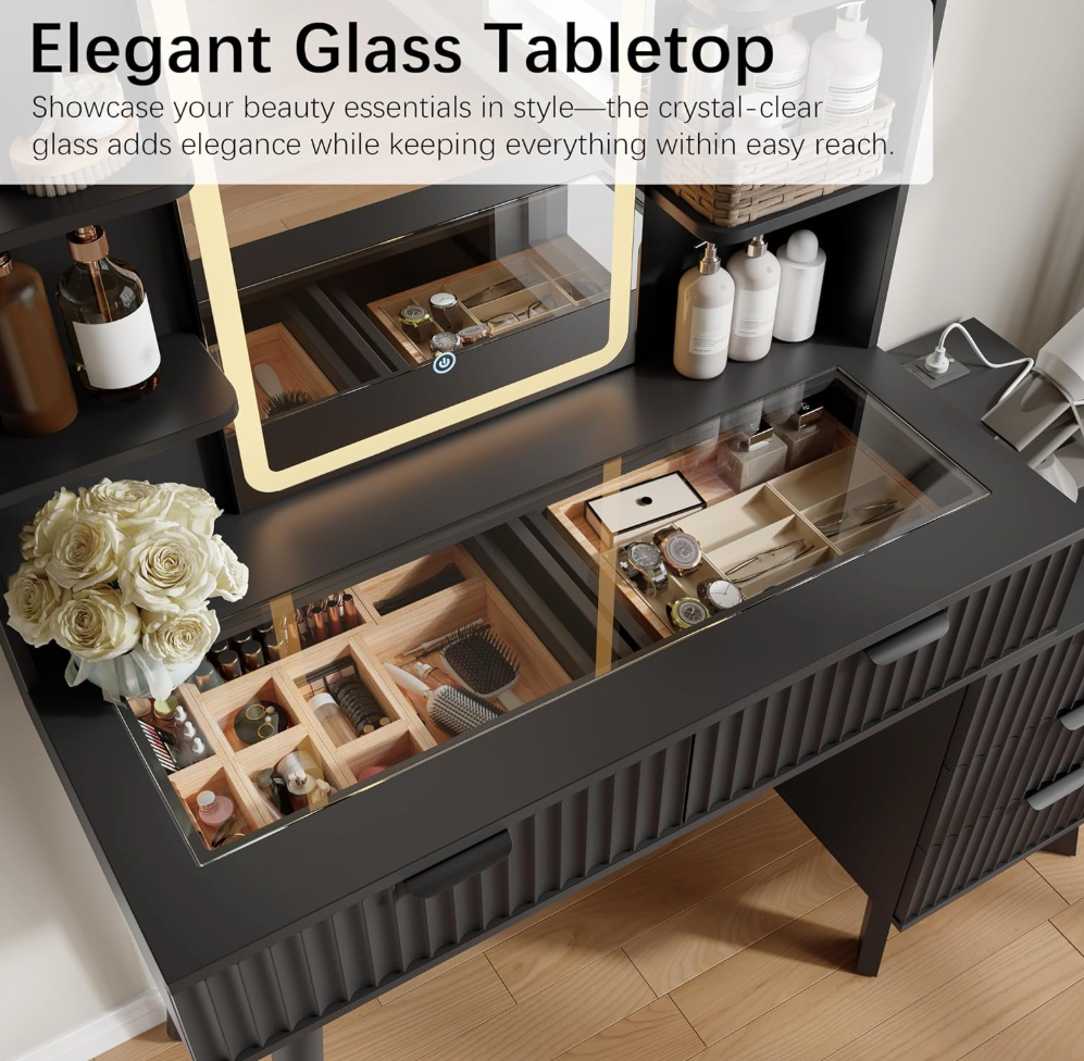 The Amara™ Modern Glow Vanity with LED Mirror
