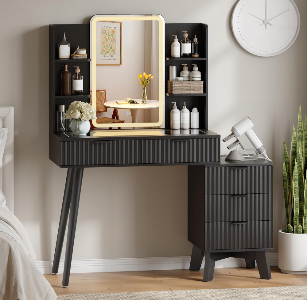The Amara™ Modern Glow Vanity with LED Mirror