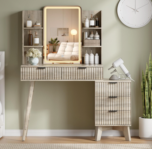 The Amara™ Modern Glow Vanity with LED Mirror