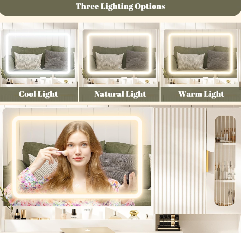 The Seraphina™ Luxe Vanity with LED Mirror