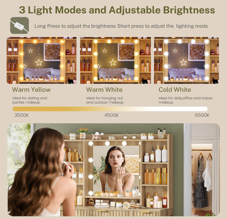 The Valencia™ Fluted Hollywood Vanity