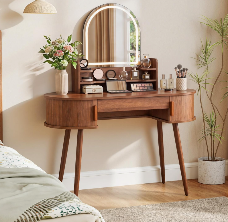 The Colette™ Arched Walnut Vanity