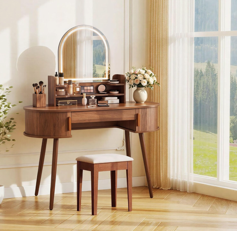 The Colette™ Arched Walnut Vanity