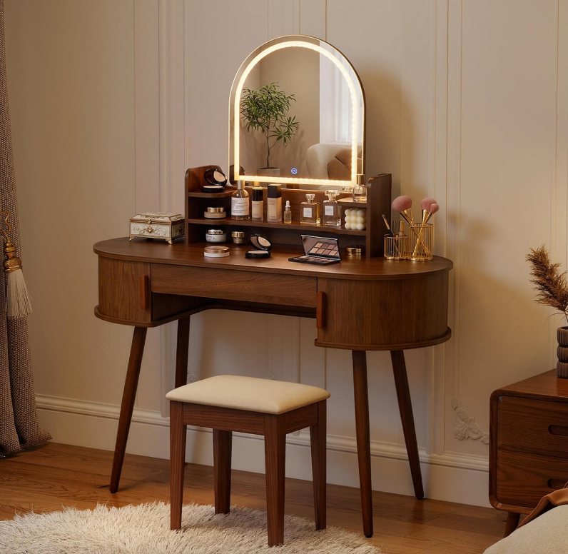 The Colette™ Arched Walnut Vanity