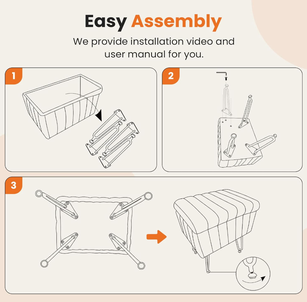 The Fifi™ Plush Vanity Stool with Hidden Storage