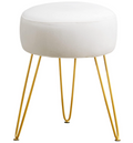 The Belle™ Velvet Vanity Stool with Gold Legs