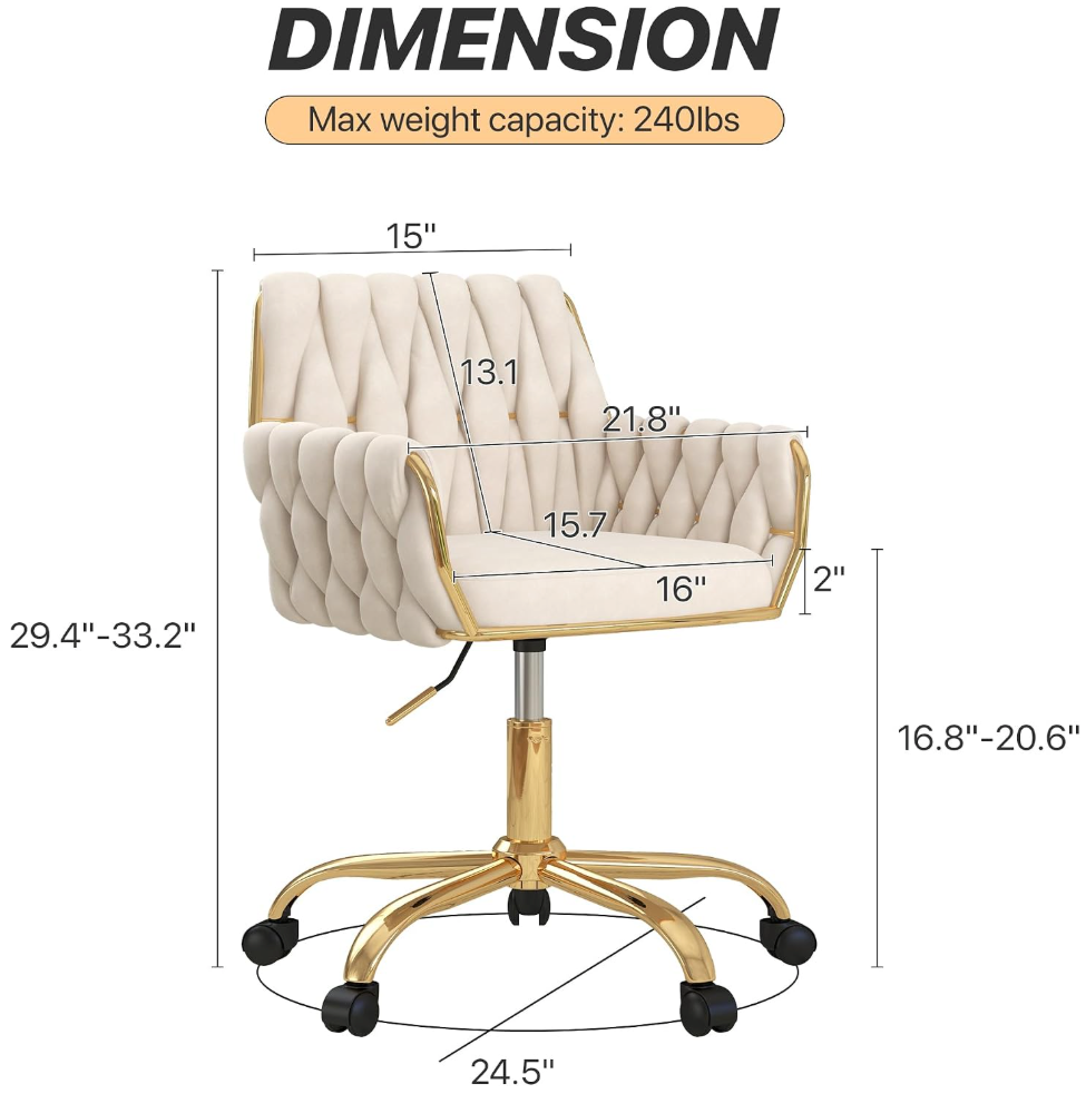 The Giselle™ Luxe Velvet Vanity Chair