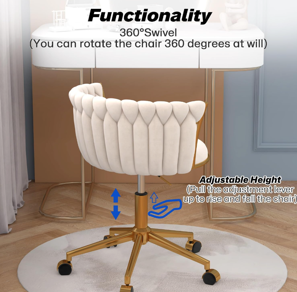 The Juliette™ Luxe Velvet Swivel Vanity Chair