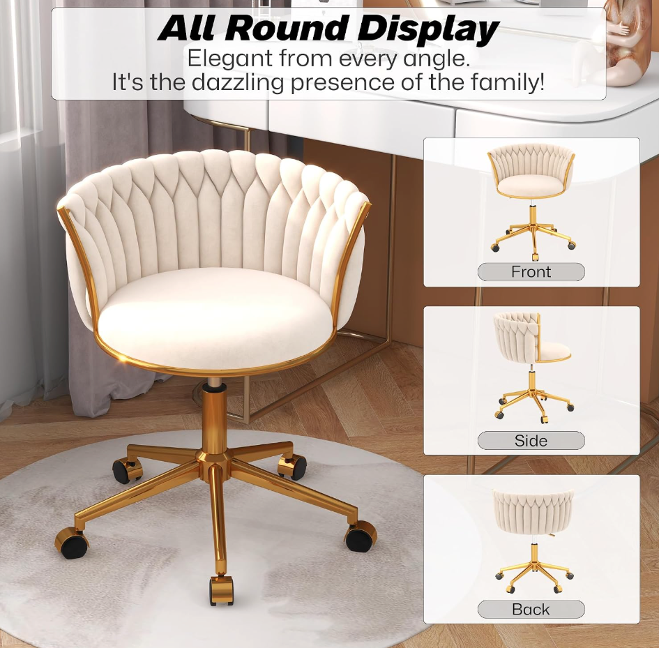 The Juliette™ Luxe Velvet Swivel Vanity Chair