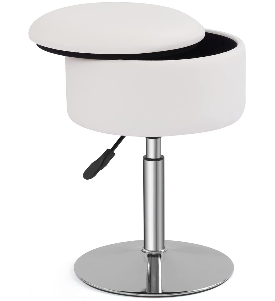 The Mila™ Adjustable Swivel Vanity Stool with Hidden Storage