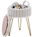 The Cleo™ Cloud Plush Vanity Stool with Hidden Storage