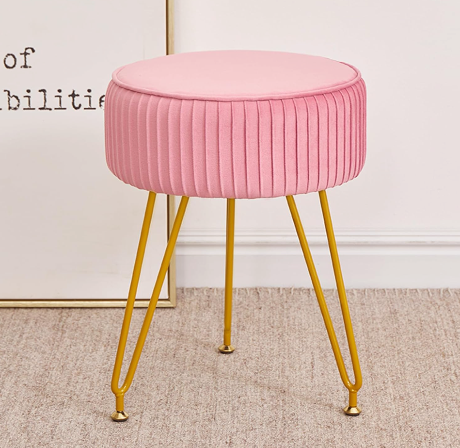 The Maisie™ Pleated Velvet Vanity Stool
