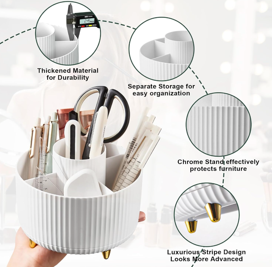 The Daisy™ 360° Rotating Makeup Brush Organizer