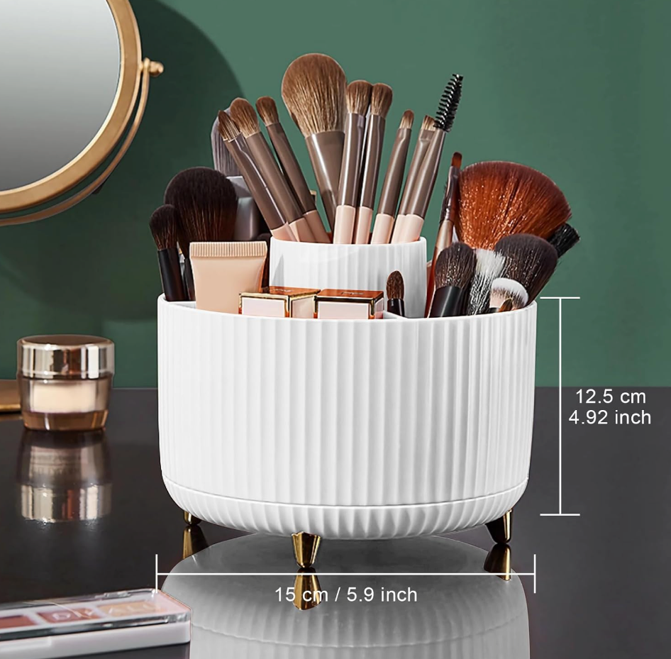 The Daisy™ 360° Rotating Makeup Brush Organizer
