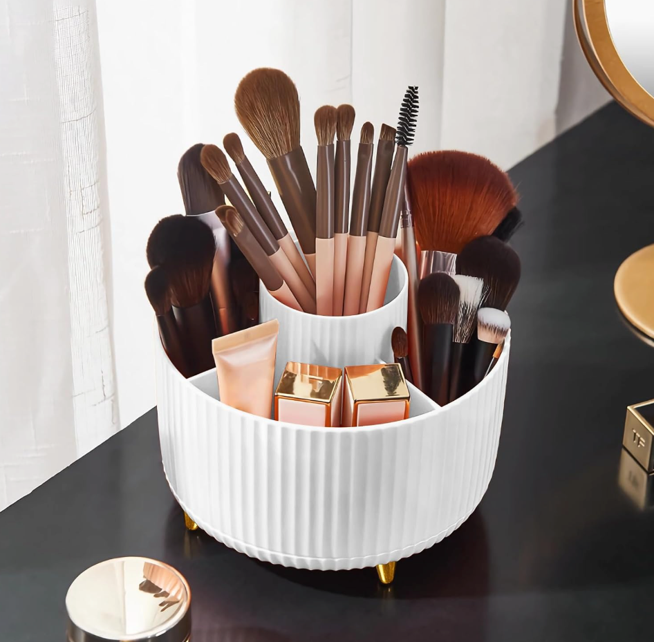 The Daisy™ 360° Rotating Makeup Brush Organizer
