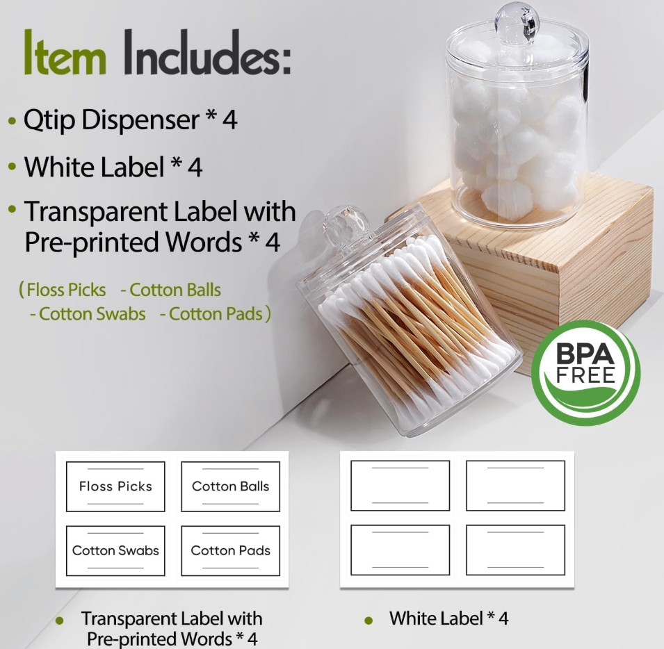 The Clara™ Clear Acrylic Vanity Organizer Set — 4 Pieces