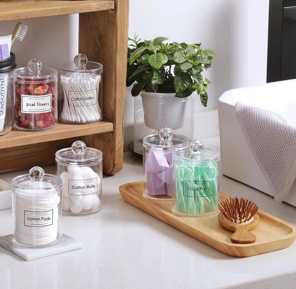 The Clara™ Clear Acrylic Vanity Organizer Set — 4 Pieces
