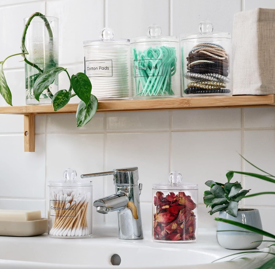 The Clara™ Clear Acrylic Vanity Organizer Set — 4 Pieces