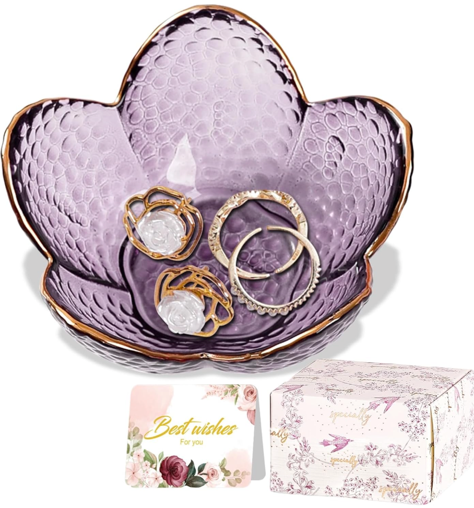 The Fleur™ Glass Flower Jewelry Dish