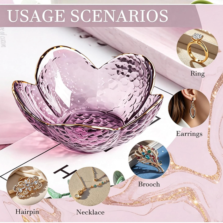The Fleur™ Glass Flower Jewelry Dish