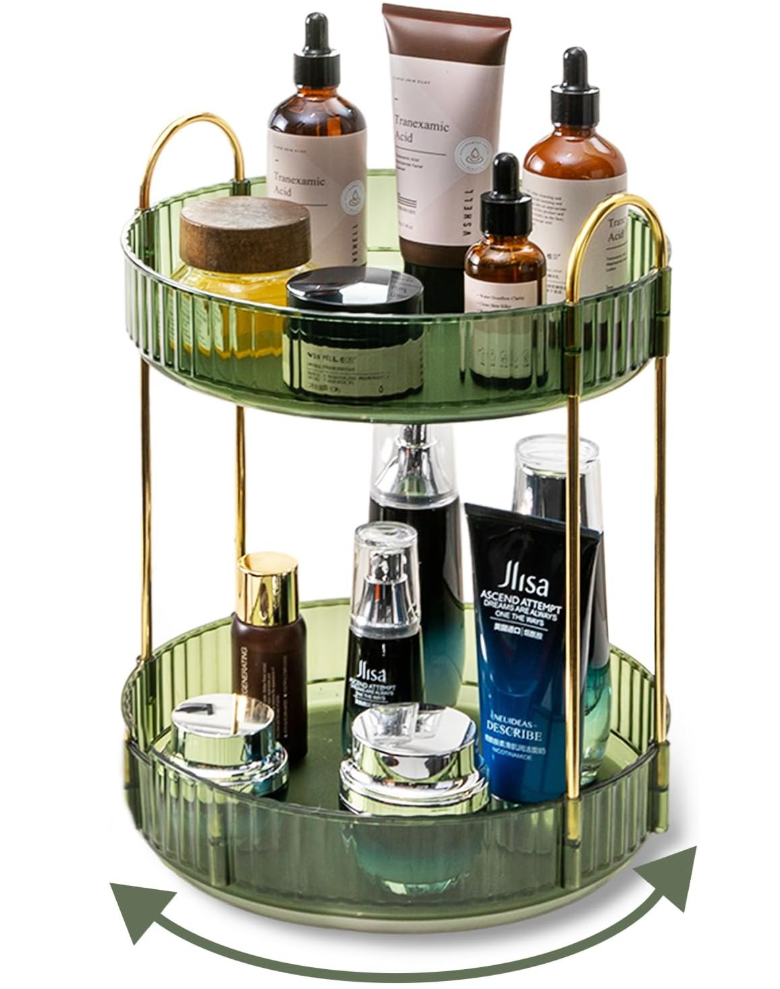 The Esmé™ Two-Tier Rotating Skincare & Perfume Organizer