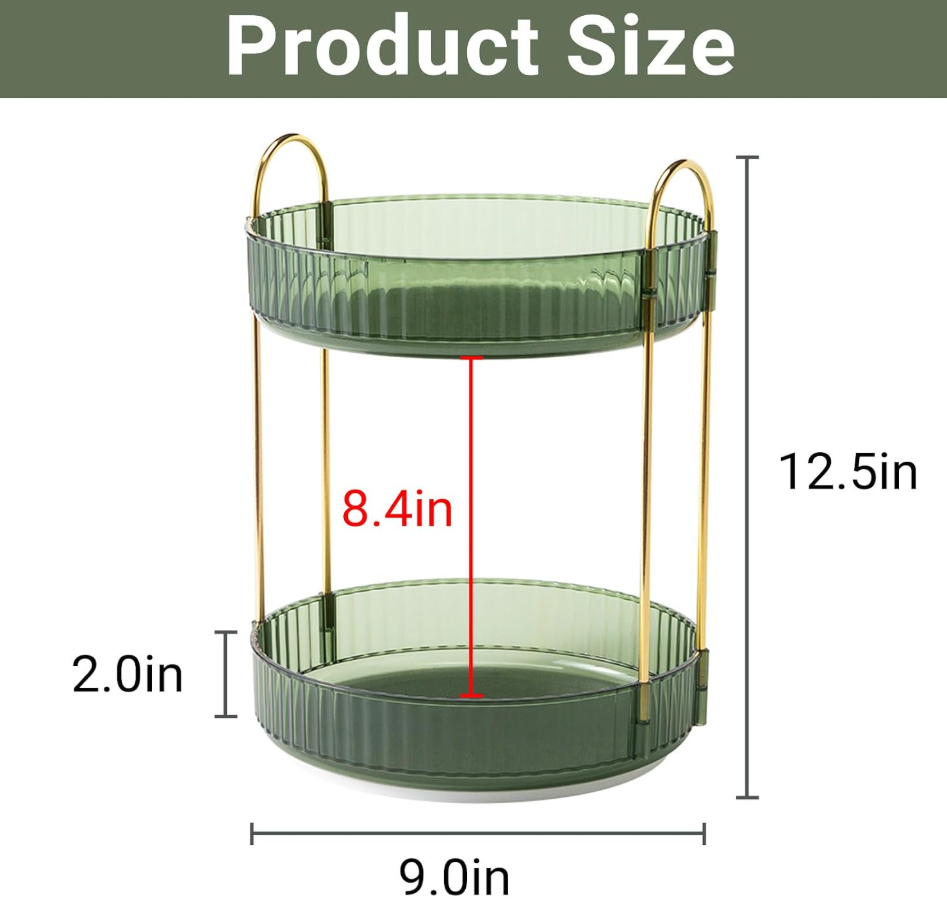 The Esmé™ Two-Tier Rotating Skincare & Perfume Organizer