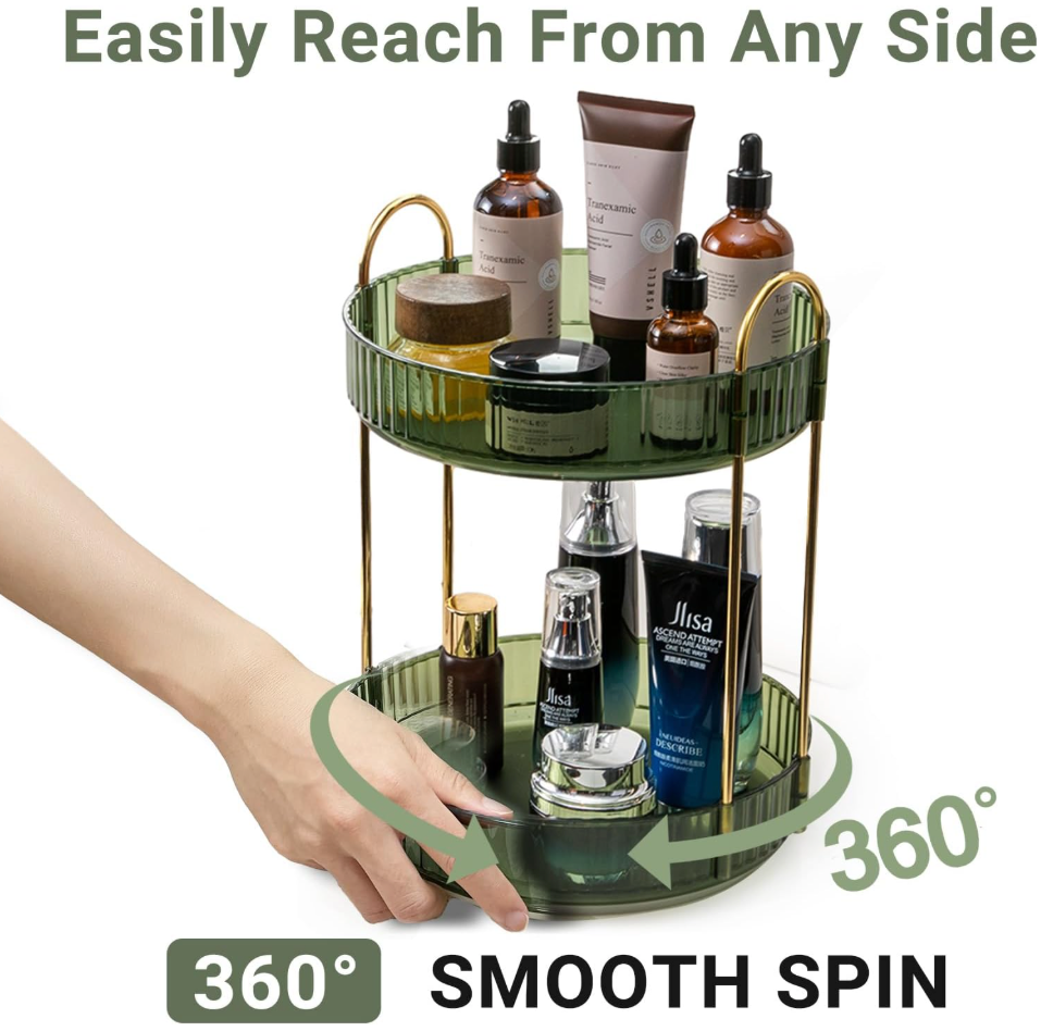 The Esmé™ Two-Tier Rotating Skincare & Perfume Organizer